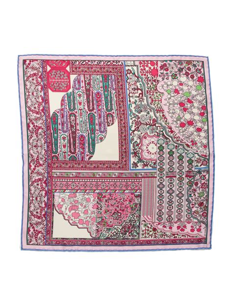 Hermès Pink And Multicolor Silk Tapis Persans Scarf 140 And 